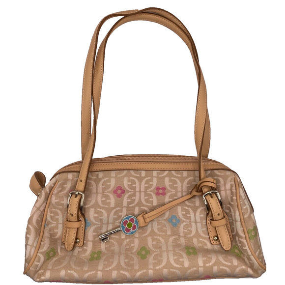 Y2K Fossil Pastel Mini Purse Leather Bottom - Picture 1 of 11